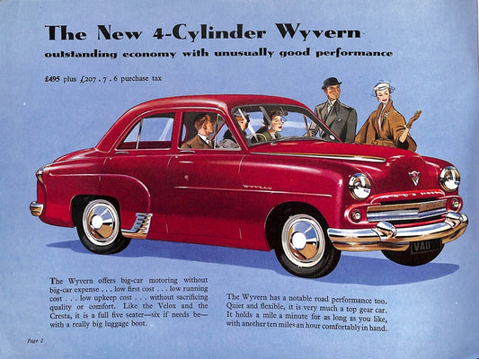 Vauxhall Wyvern, Velox & Cresta Car Sales Brochure, #V1008 1954 image 1