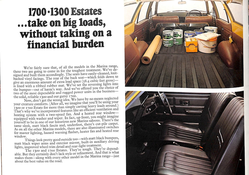 Morris Marina 3 Car Sales Brochure 3327 1978 image 11