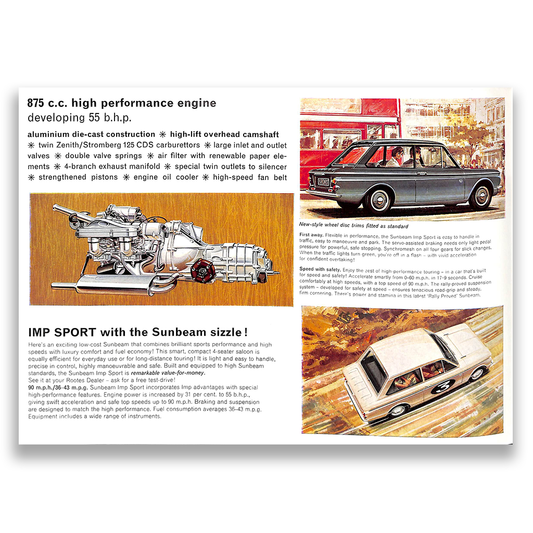 Sunbeam Imp Sport Car Sales Brochure 1301/H 1966-68