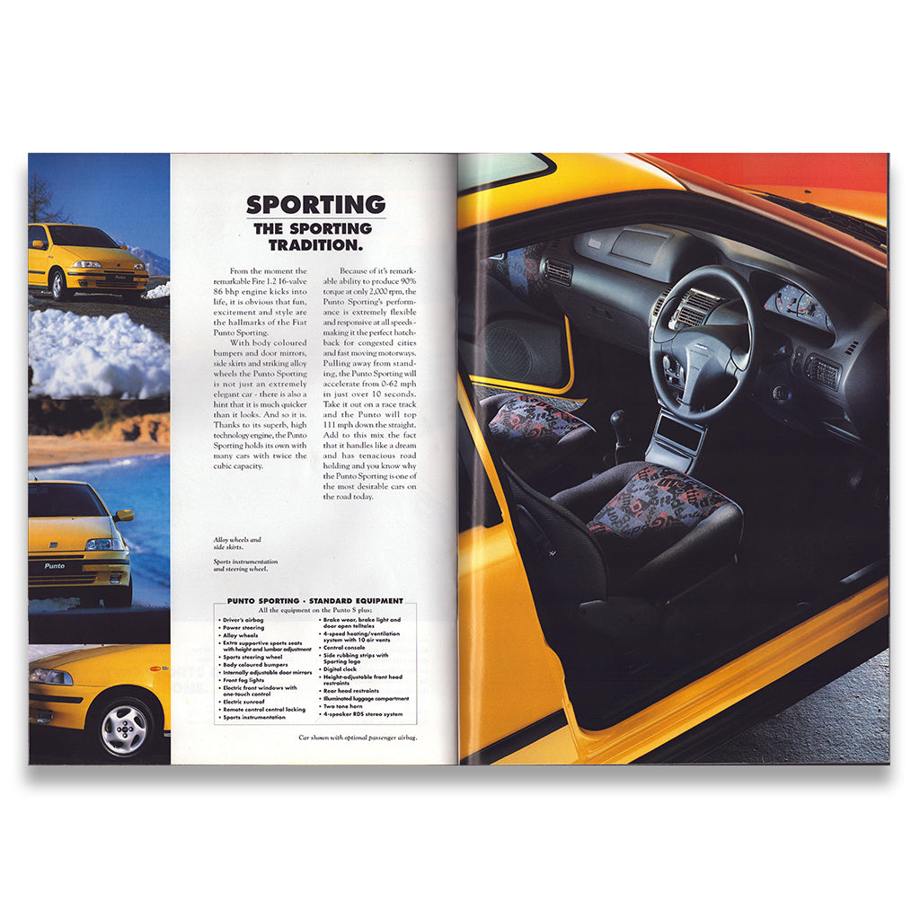 Fiat Punto Car Sales Brochure #2.8285.52 1997