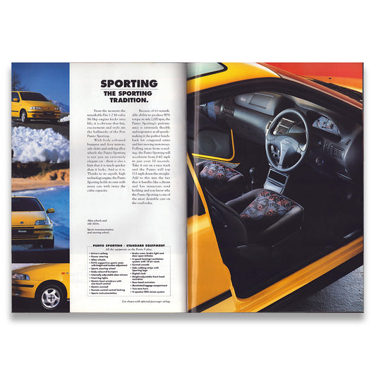 Fiat Punto Car Sales Brochure #2.8285.52 1997