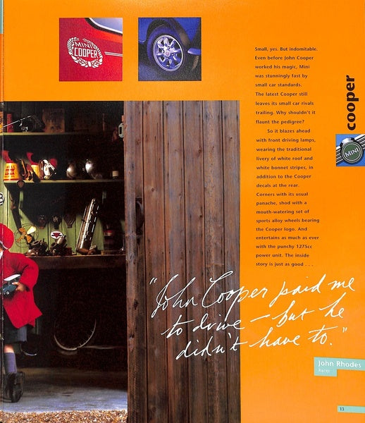 Rover Mini Range Car Sales Brochure 1996-99 #5584 1.3i & Cooper image 11