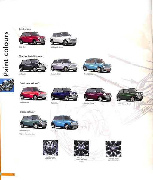 Rover Mini Range Car Sales Brochure 1996-99 #5584 1.3i & Cooper image 18