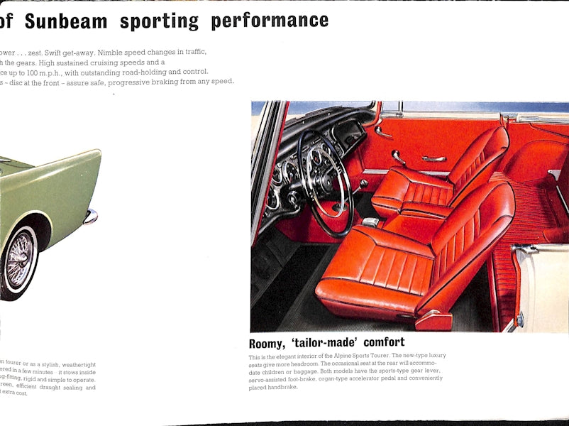 Sunbeam Alpine Series III Car Sales Brochure 945 H 1963 image 2