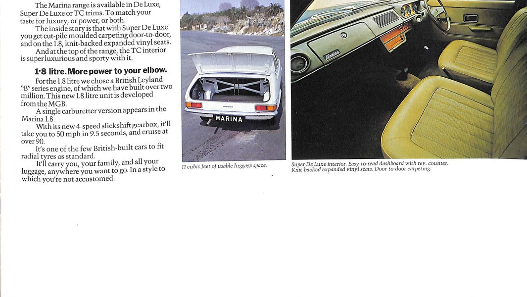 Morris Marina Car Sales Brochure 2824 1972 image 4