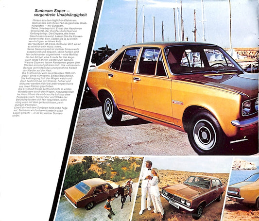 Sunbeam Avenger Car Sales Brochure German Text 1972 image 1