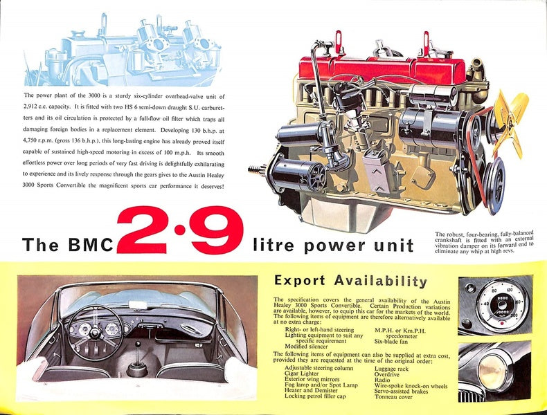Austin Healey 3000 Car Sales Brochure 1964 #2035 image 5