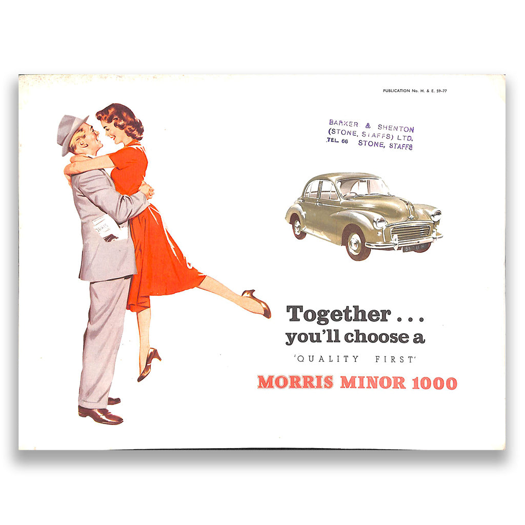 Morris Minor 1000 Car Sales Brochure #5977 1959