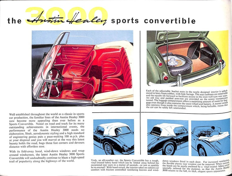 Austin Healey 3000 Car Sales Brochure 1964 #2035 image 1