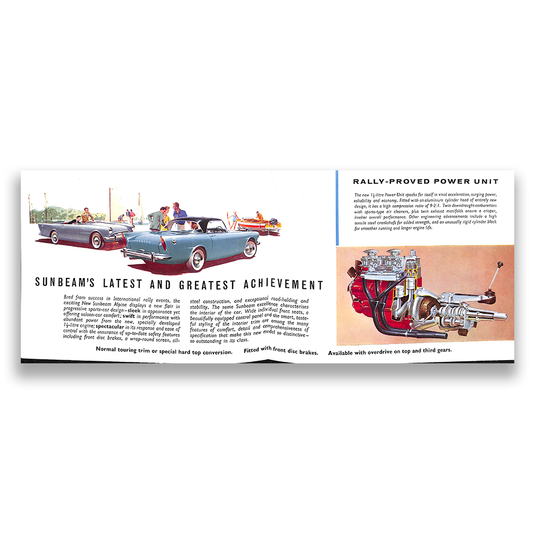 Sunbeam Alpine Series 1 Car Sales Brochure 638 H 1959