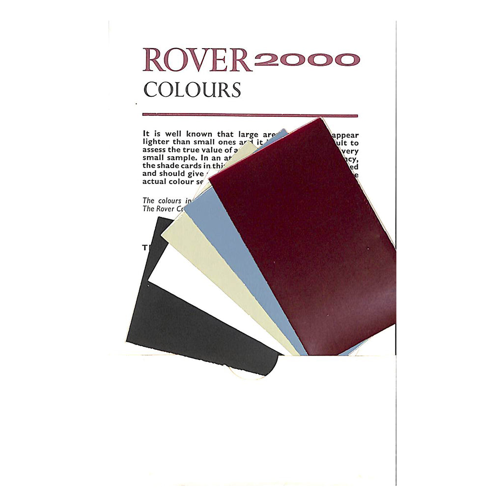 Rover 2000 Saloon Colours Brochure #650 1963