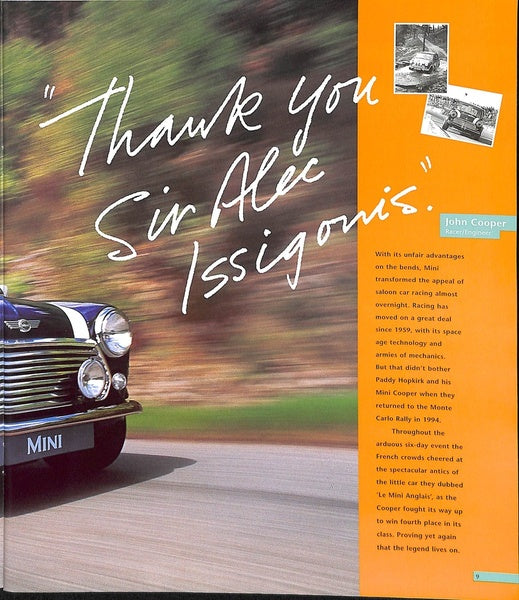 Rover Mini Range Car Sales Brochure 1996-99 #5584 1.3i & Cooper image 7