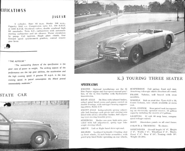 Allard Cars Range Brochure 1956 image 2