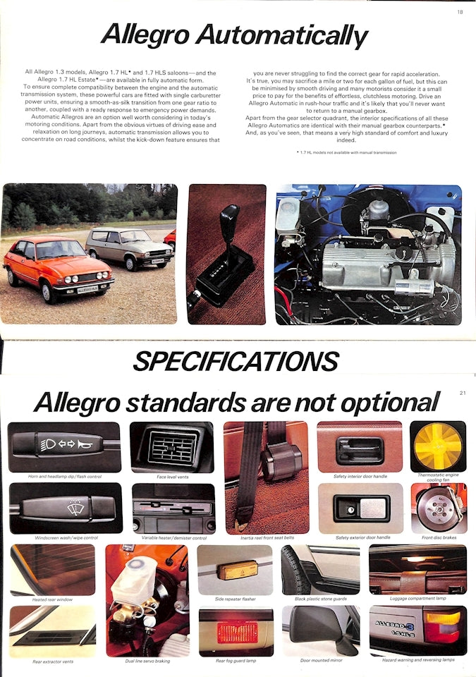 Austin Allegro 3 Car Sales Brochure 3331/D 1980 image 7