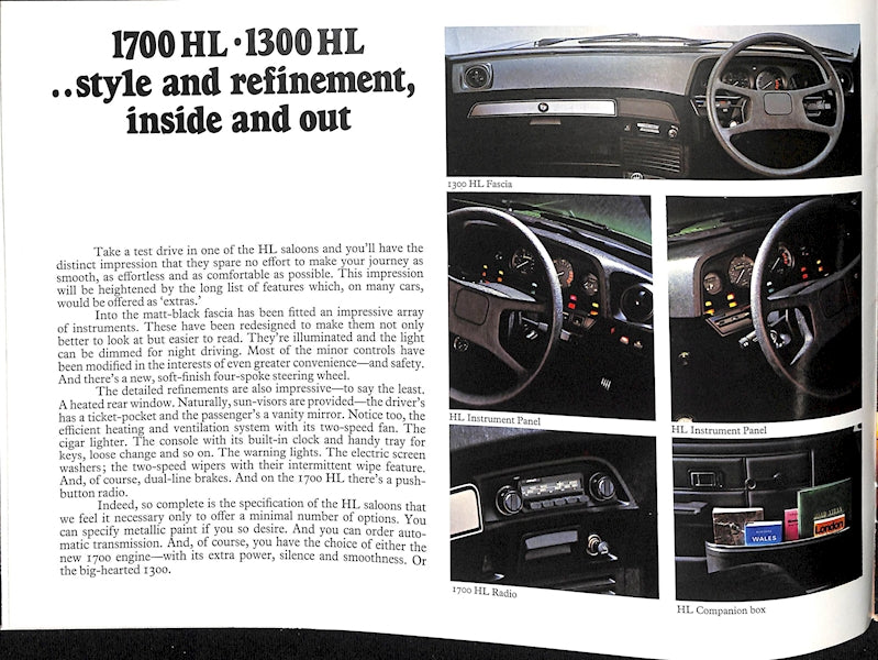 Morris Marina 3 Car Sales Brochure 3327 1978 image 3