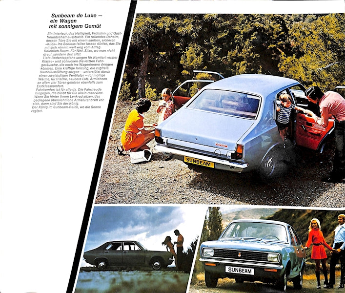 Sunbeam Avenger Car Sales Brochure German Text 1972 image 7