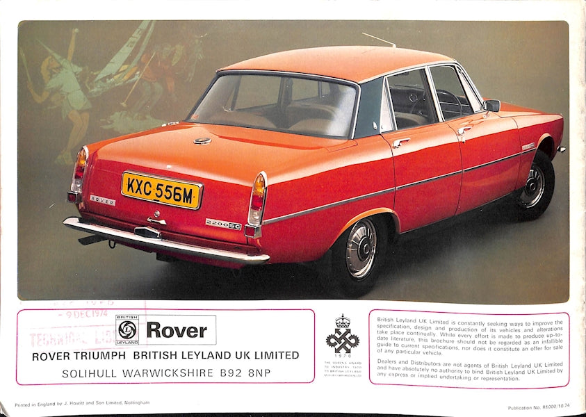 1974 Rover 2200 Brochure image 15
