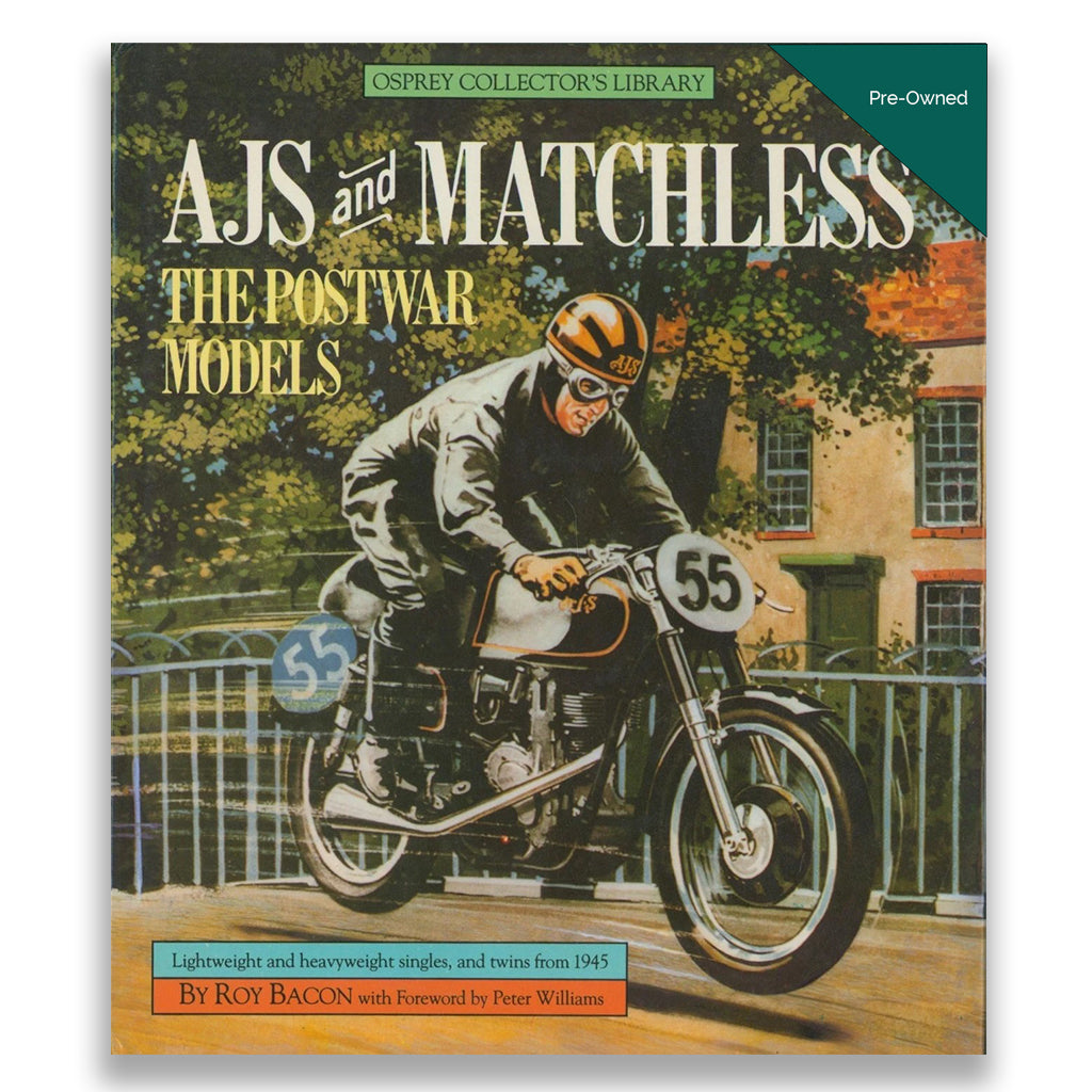 Book cover of 'AJS and Matchless: The Postwar Models' by Osprey Collector's Library.