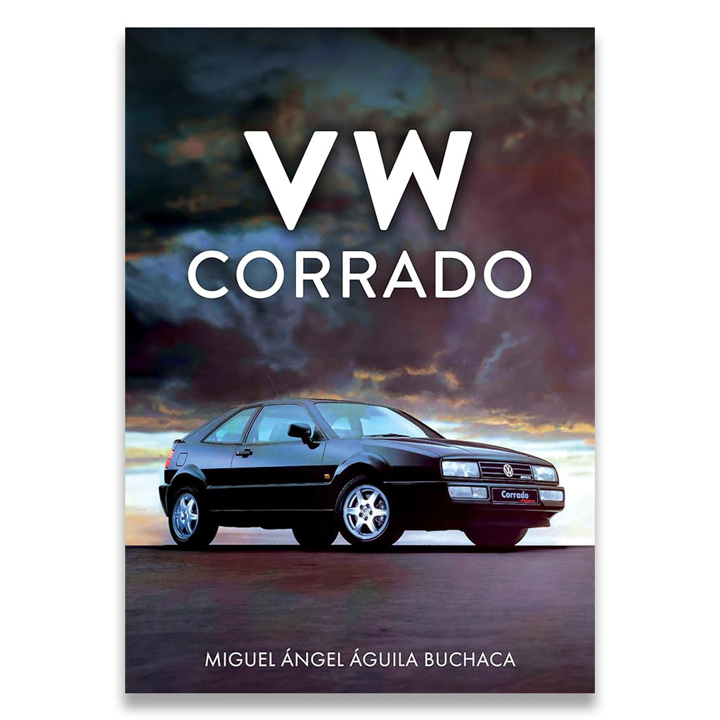 Book cover of 'VW Corrado' with a black car on a colorful background