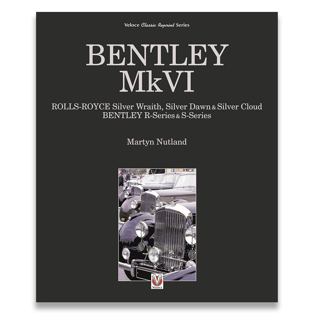 Book cover of 'Bentley MkVI' by Martyn Nutland with a black background and car image.