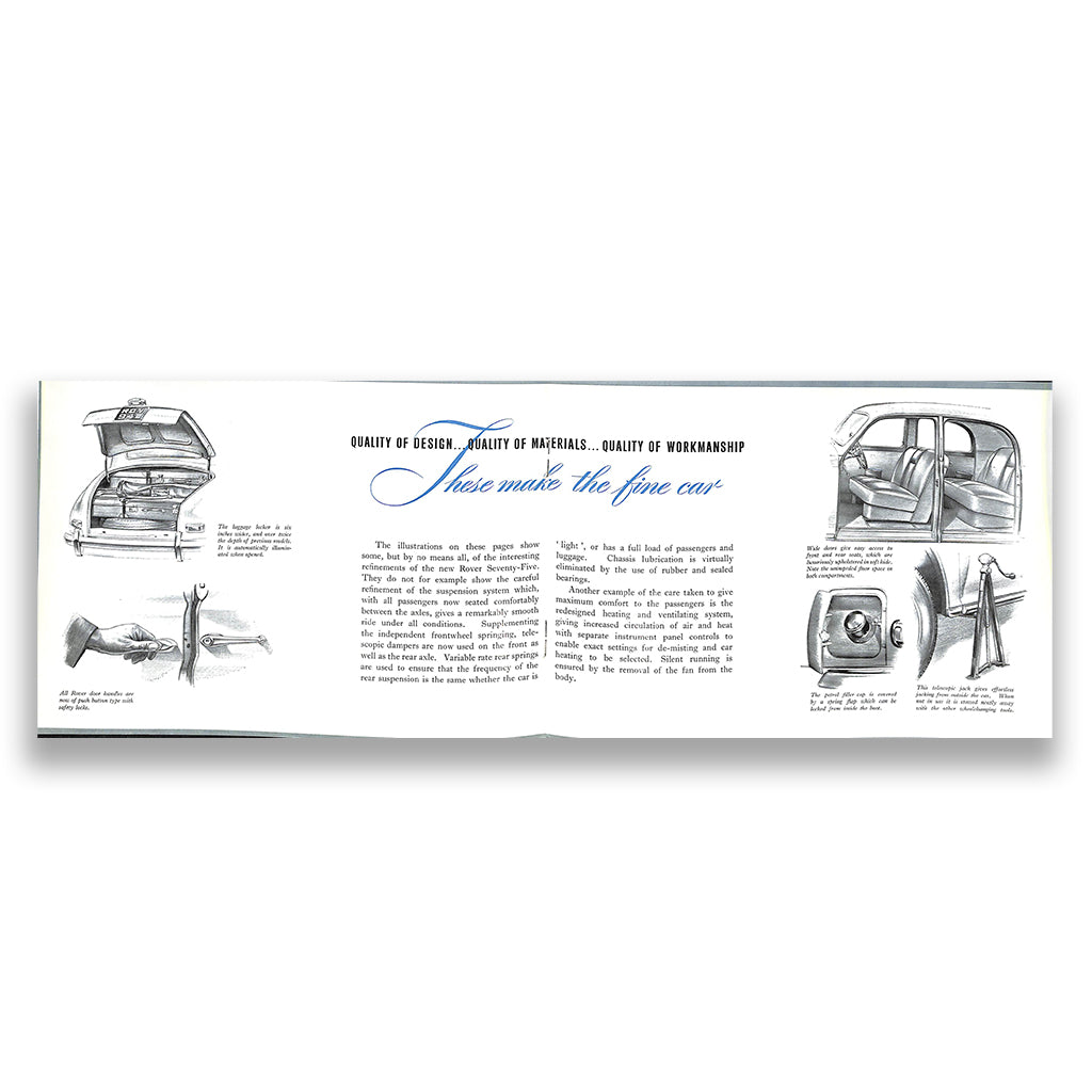 Rover P4 75 Car Sales Brochure 1949