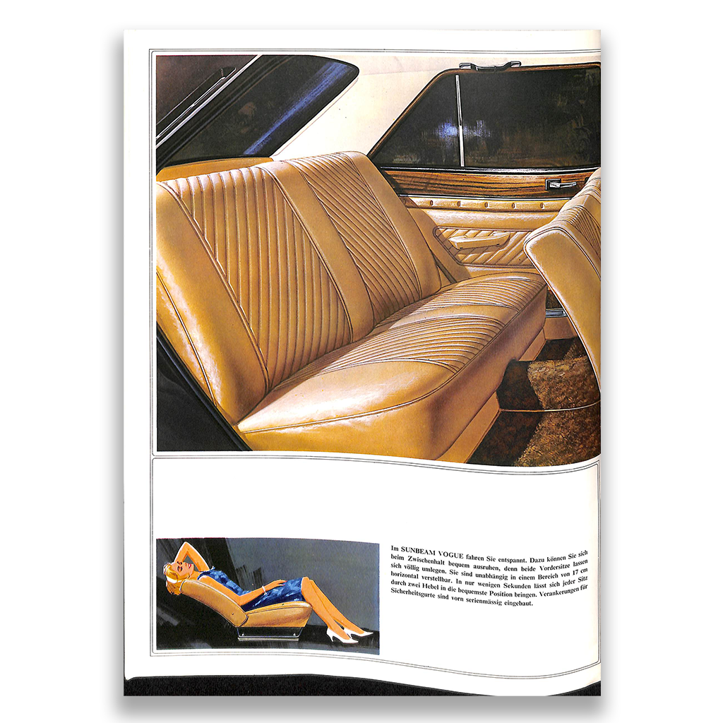Sunbeam Vogue Car Sales Brochure 8036 EX GM H 1968
