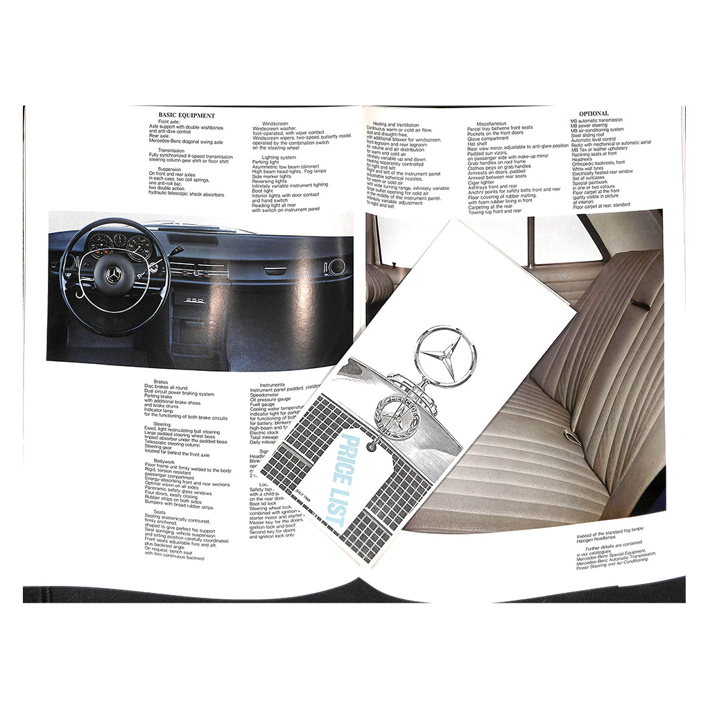 Mercedes-Benz 250 W114 Car Sales Brochure 1968