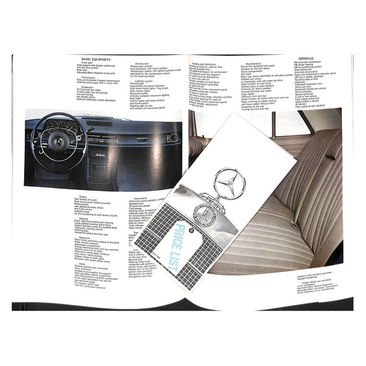 Mercedes-Benz 250 W114 Car Sales Brochure 1968