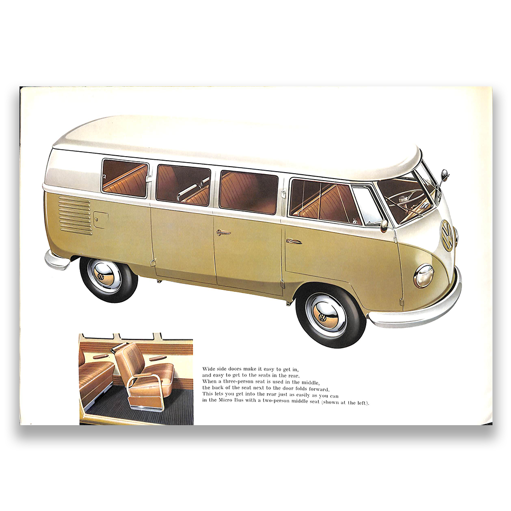 Volkswagen Microbus Car Sales Brochure 1958 #W 2/75/8.58E