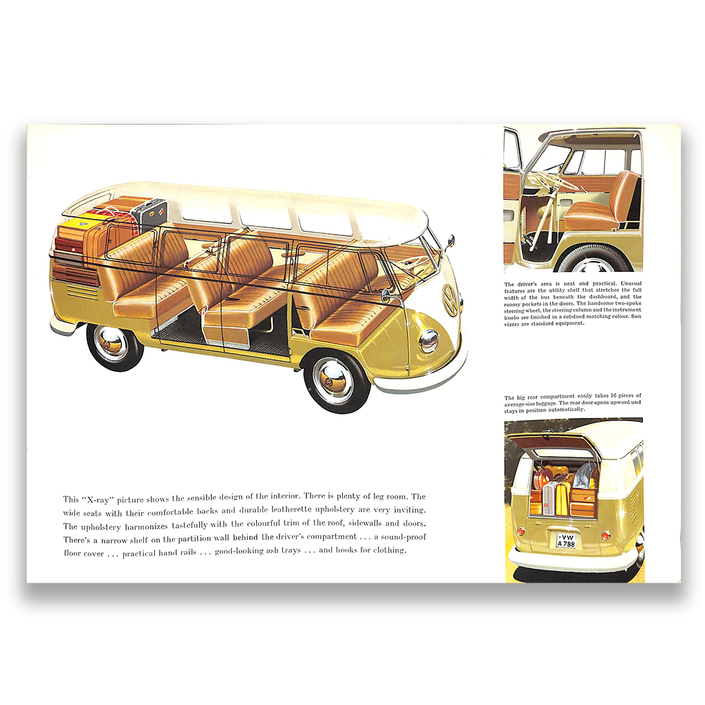 Volkswagen Microbus Car Sales Brochure 1958 #W 2/75/8.58E