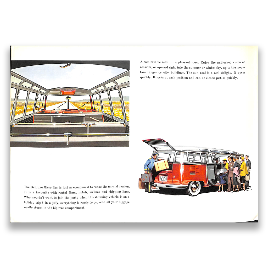 Volkswagen Microbus Car Sales Brochure 1958 #W 2/75/8.58E