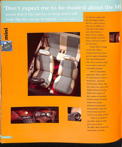 Rover Mini Range Car Sales Brochure 1996-99 #5584 1.3i & Cooper image 8
