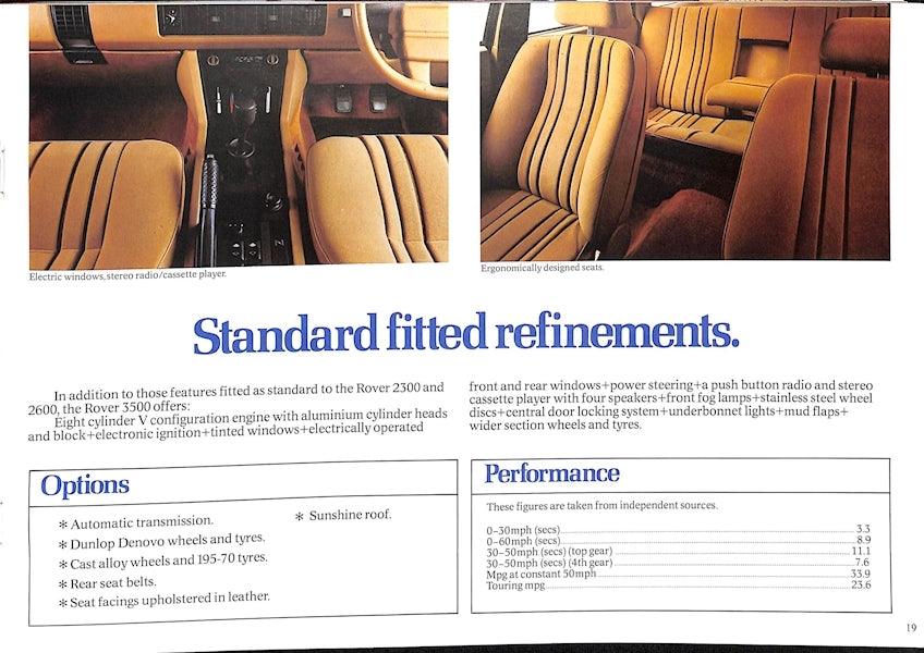 Rover SD1 Brochure #3255A 1977 image 12