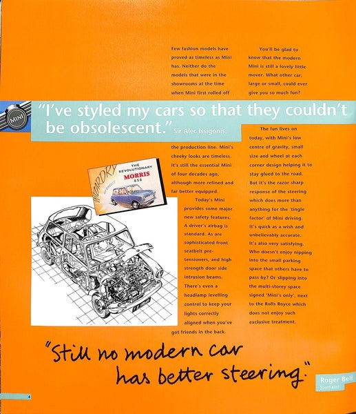 Rover Mini Range Car Sales Brochure 1996-99 #5584 1.3i & Cooper image 2