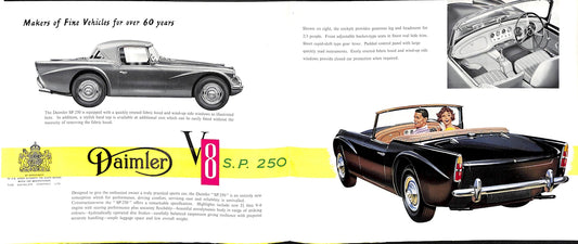 Daimler V8 SP250 Sports Foldout Brochure, #D59 1959 image 1