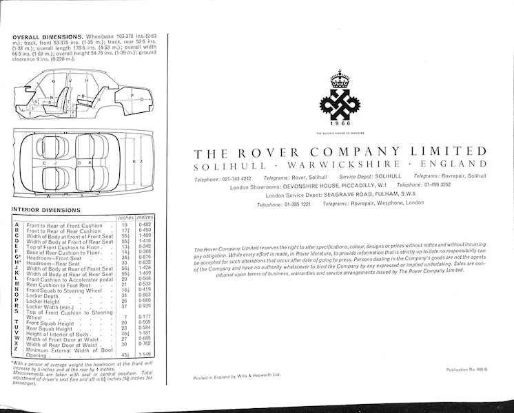 1965 Rover 2000 Brochure image 11