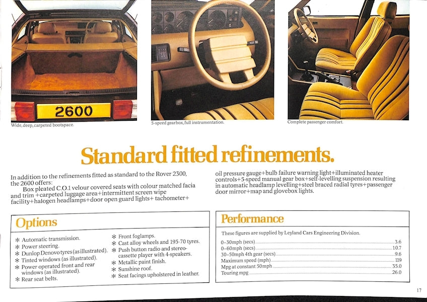 Rover SD1 Brochure #3255A 1977 image 10