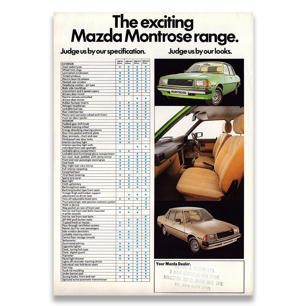 Mazda Montrose Car Sales Brochure 1978
