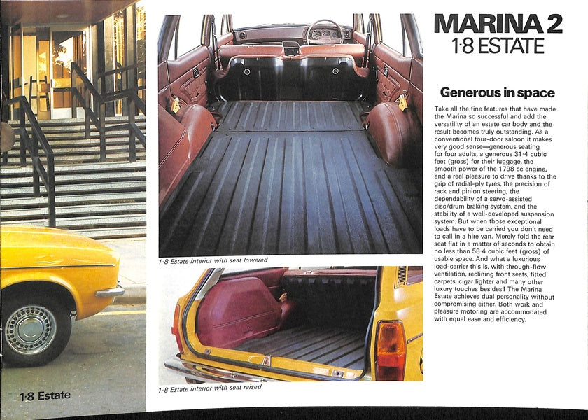 Morris Marina 2 Car Sales Brochure 3160 1977 image 8