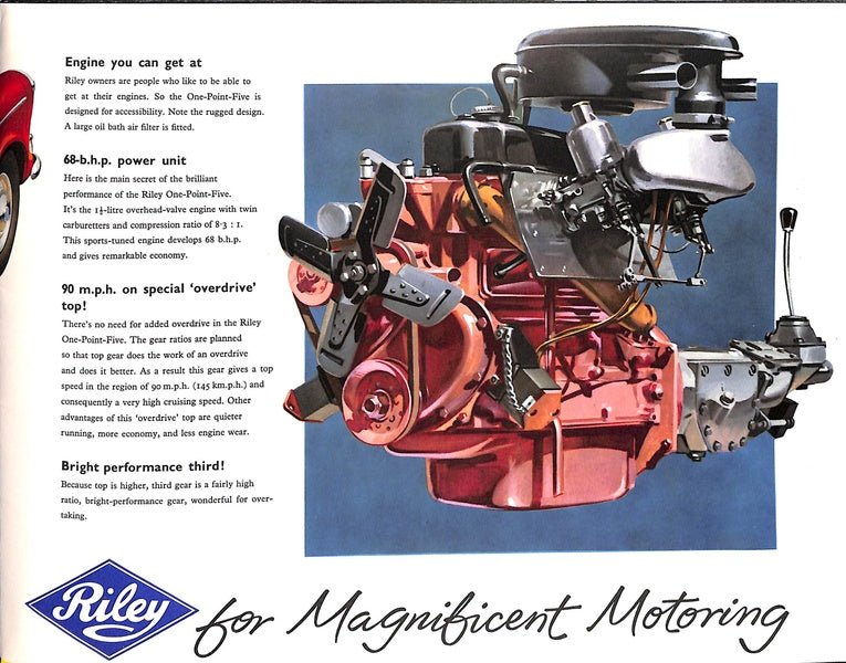 Riley 1.5 Foldout Car Sales Brochure, #D672 1957 image 8
