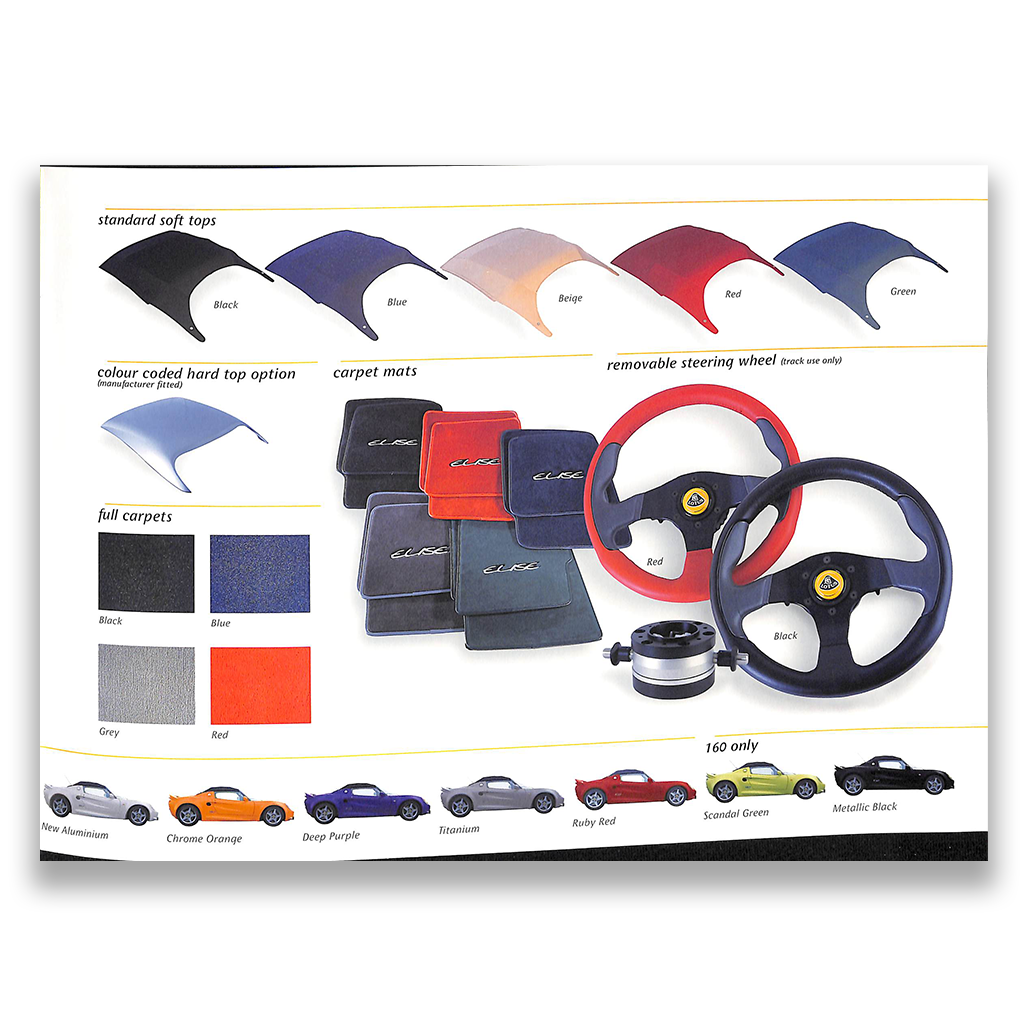 Lotus Elise S1 Sport 160 Car Sales Brochure #05009E 2000