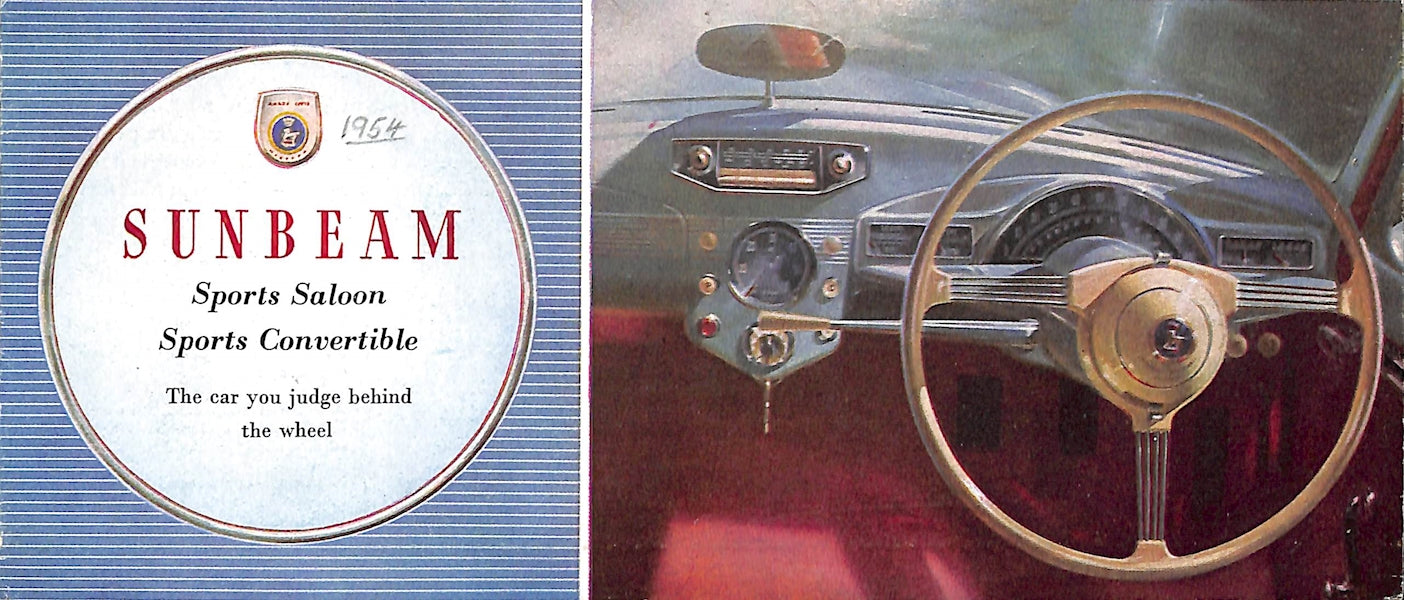 Sunbeam Sports Saloon &amp; Sports Convertible Car Sales Brochure 306/94/50/H 1954 image 0