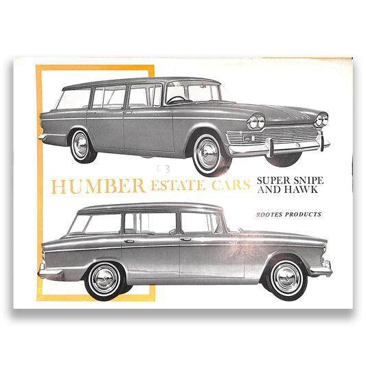 Humber Estate Cars, Super Snipe and Hawk Car Sales Brochure, #1104/H 1964-65