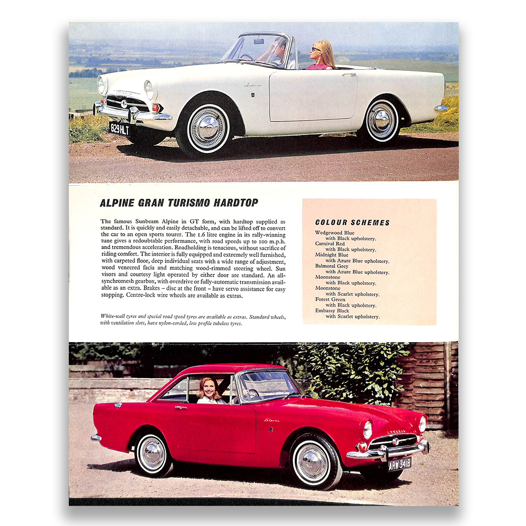 Sunbeam Car Sales Range Brochure 1118 H 1964