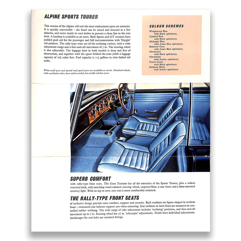 Sunbeam Car Sales Range Brochure 1118 H 1964