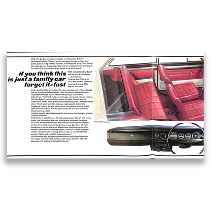 Sunbeam Imp Sport & Stiletto Car Sales Brochure 1315/H 1968
