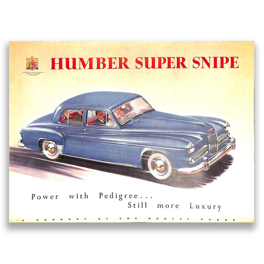 Humber Super Snipe Car Sales Brochure, #228/103/25/H 1954