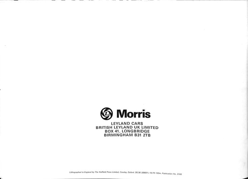 Morris Marina 2 Car Sales Brochure 3160 1977 image 19