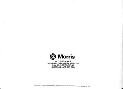 Morris Marina 2 Car Sales Brochure 3160 1977 image 19