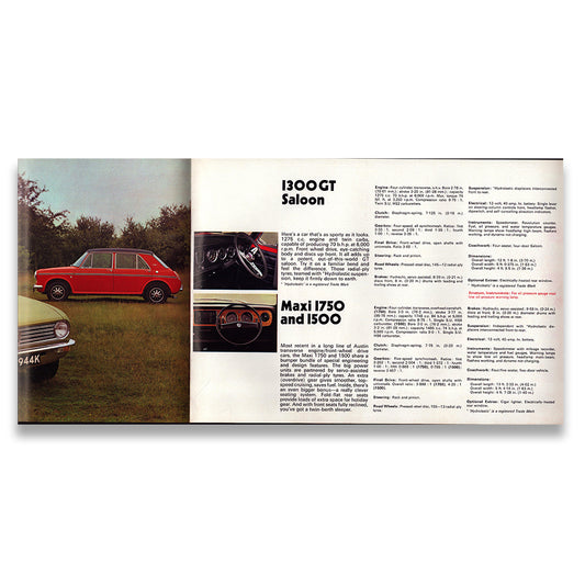 Austin Car Sales Range Brochure #2843 1971